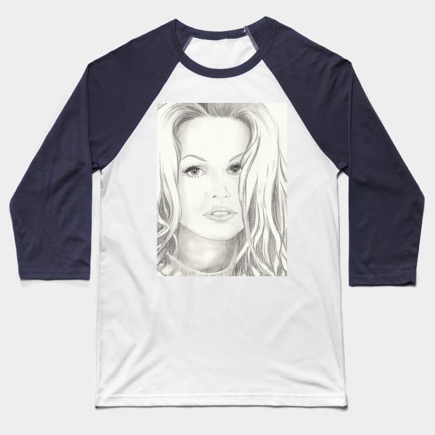 Pamela Anderson Baseball T-Shirt by Svetlana Pelin